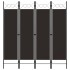 Biombo divisor de 4 paneles marrón 160x180