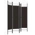 Biombo divisor de 4 paneles marrón 160x180