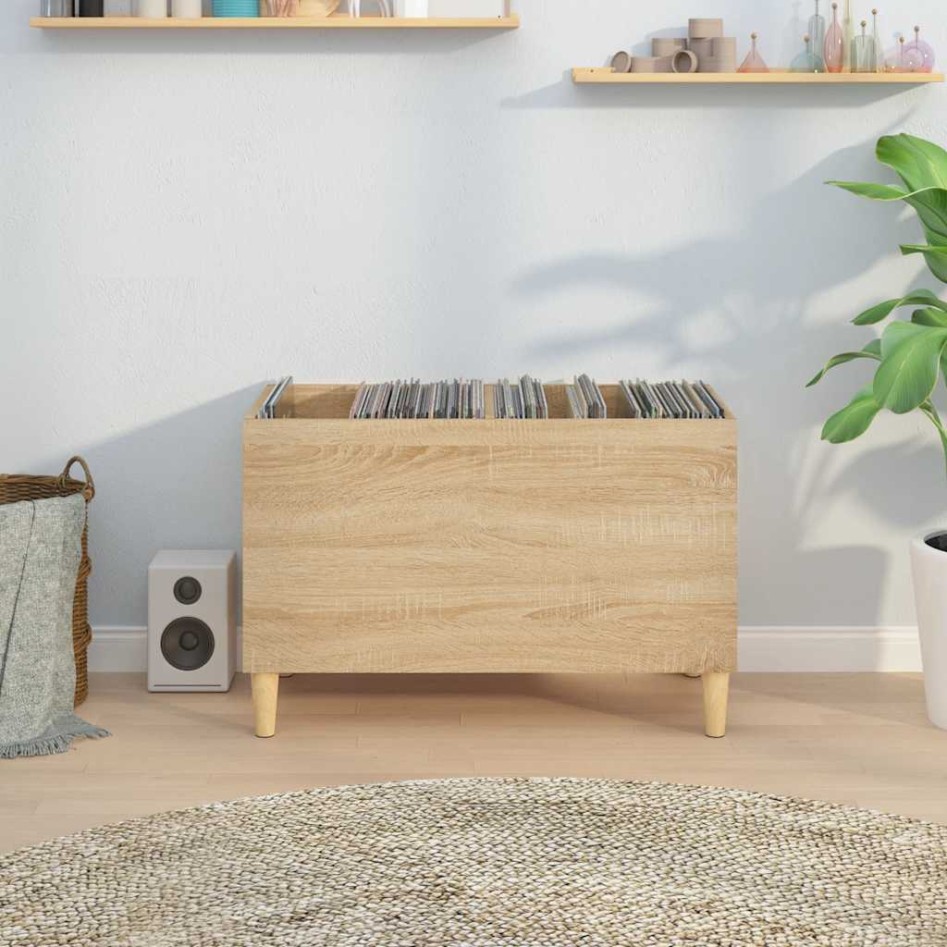 Mueble discos madera contrachapada roble Sonoma 74,5x38x48
