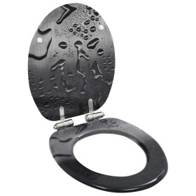 Asiento WC con tapa de cierre suave MDF diseño gotas de