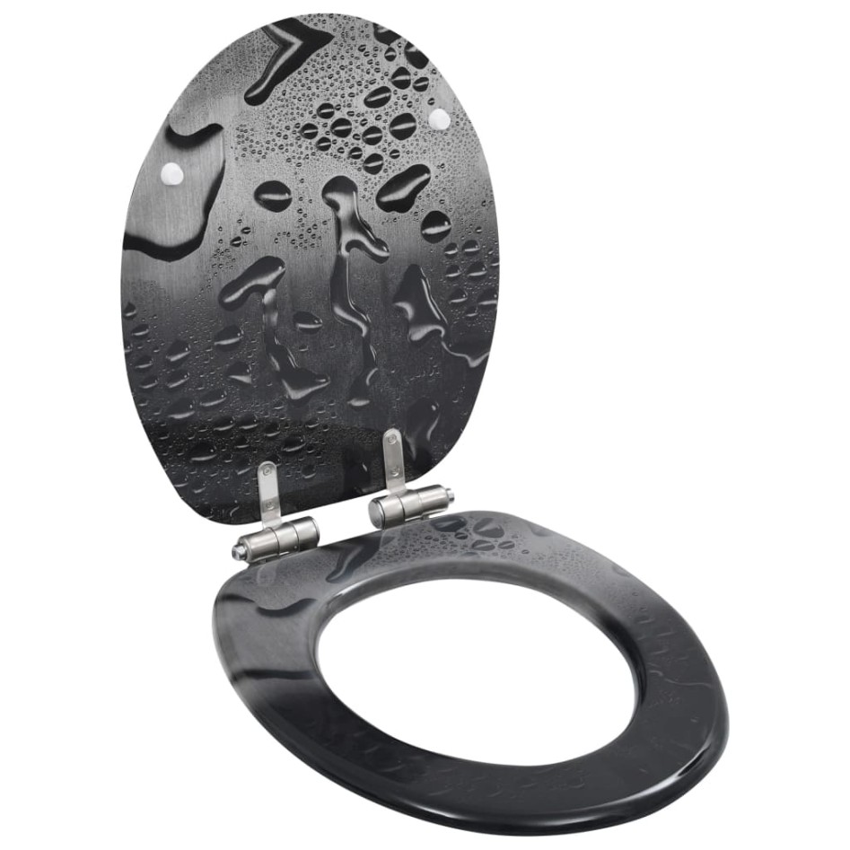 Asiento WC con tapa de cierre suave MDF diseño gotas de