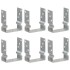 Anclajes de valla 6 uds acero galvanizado plateado 12x6x15