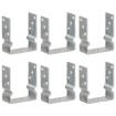 Anclajes de valla 6 uds acero galvanizado plateado 12x6x15 cm
