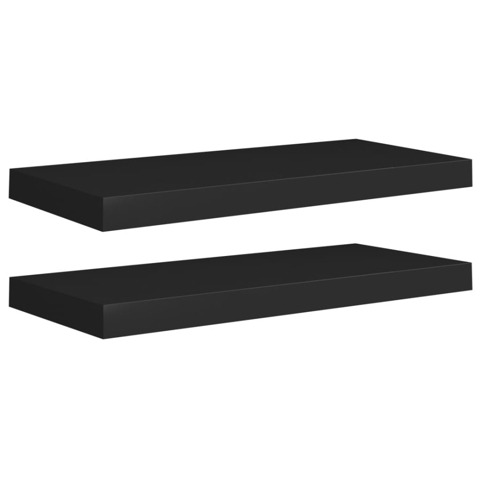 Estantes flotantes de pared 2 uds MDF negro 60x23,5x3,8
