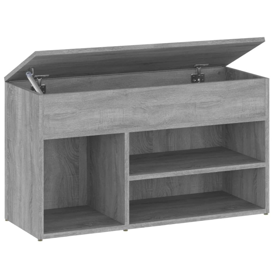 Banco zapatero madera contrachapada gris Sonoma 80x30x45