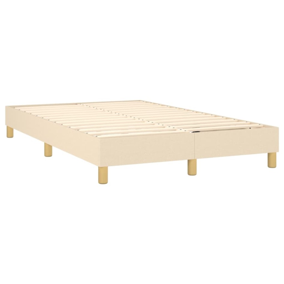 Estructura de cama box spring tela color crema 120x200