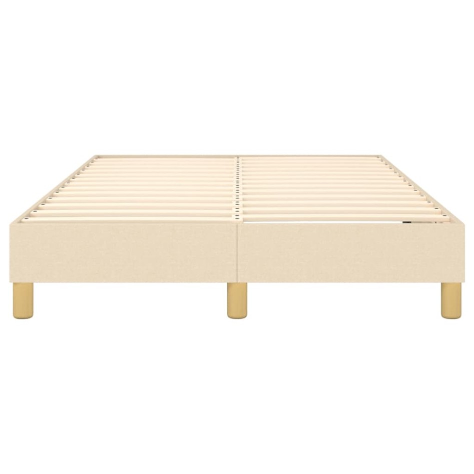 Estructura de cama box spring tela color crema 120x200