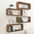 Estantes cúbicos de pared 4 uds madera roble ahumado