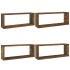Estantes cúbicos de pared 4 uds madera roble ahumado