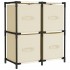 Armario almacenaje de acero con 4 cestas tela crema 63x30x71