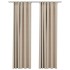 Cortinas opacas con ganchos look de lino 2 pzas beige