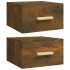 Mesitas de noche de pared 2 uds color roble ahumado 35x35x20