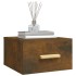 Mesitas de noche de pared 2 uds color roble ahumado 35x35x20