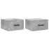 Mesitas de noche de pared 2 uds color gris hormigón 35x35x20