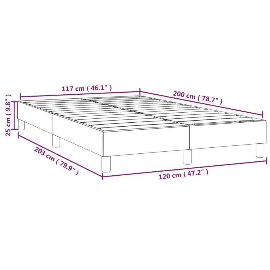 Estructura de cama box spring tela gris claro 120x200
