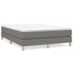 Estructura de cama box spring tela gris oscuro 140x200 cm