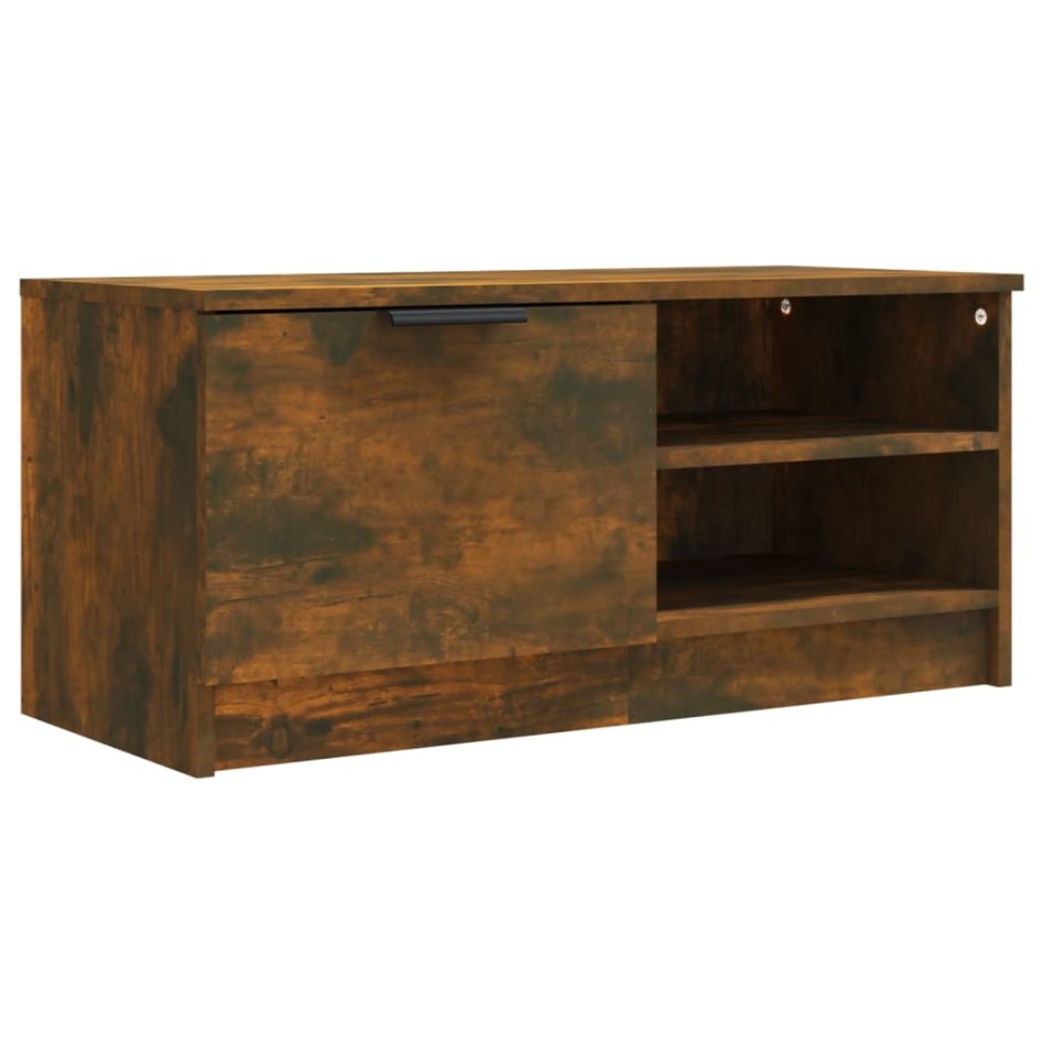 Mueble para TV madera contrachapada roble ahumado 80x35x36,5