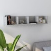 Estante de pared para CD contrachapada hormigón 100x18x18 cm