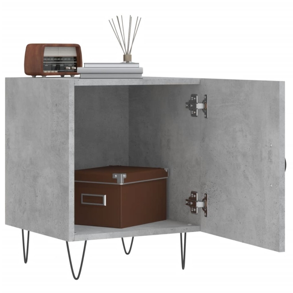 Mesitas noche 2 uds madera ingeniería gris hormigón 40x40x50