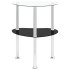 Mesa auxiliar 2 niveles vidrio transparente y negro 38x38x50