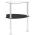 Mesa auxiliar 2 niveles vidrio transparente y negro 38x38x50