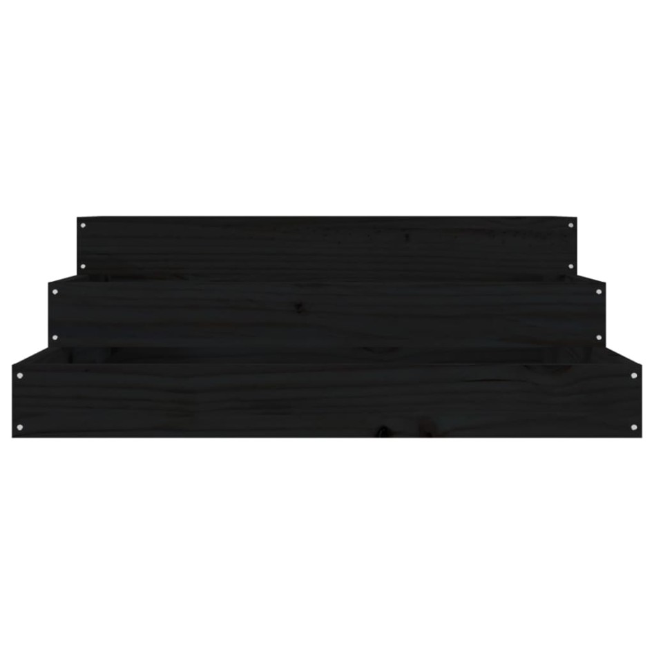Jardinera de madera maciza de pino negro 78x78x27