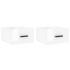 Mesitas de noche de pared 2 uds blanco brillo 35x35x20