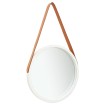 Espejo de pared con correa blanco 40 cm