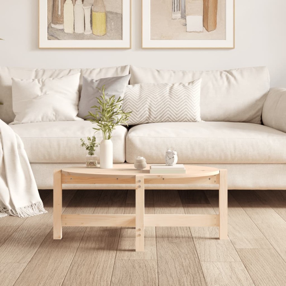 Mesa de centro de madera maciza de pino 87x48x35