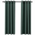 Cortinas opacas con ojales look de lino 2 pzas verde 140x175
