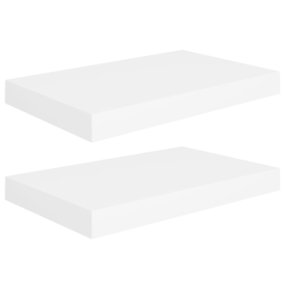 Estantes flotantes de pared 2 uds MDF blanco 40x23x3,8
