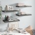 Estantes flotantes de pared 4 uds MDF negro brillo 50x23x3,8
