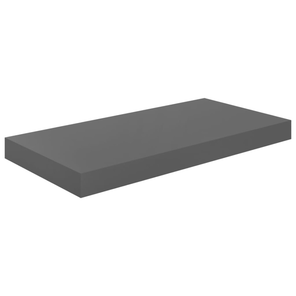 Estantes flotantes de pared 4 uds MDF negro brillo 50x23x3,8