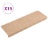 Alfombrilla de escalera 15 uds tela punzonada crema 65x21x4
