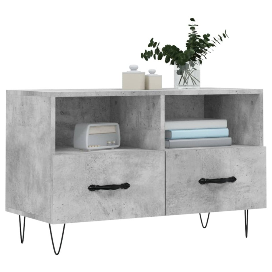 Mueble para TV madera contrachapada gris hormigón 80x36x50