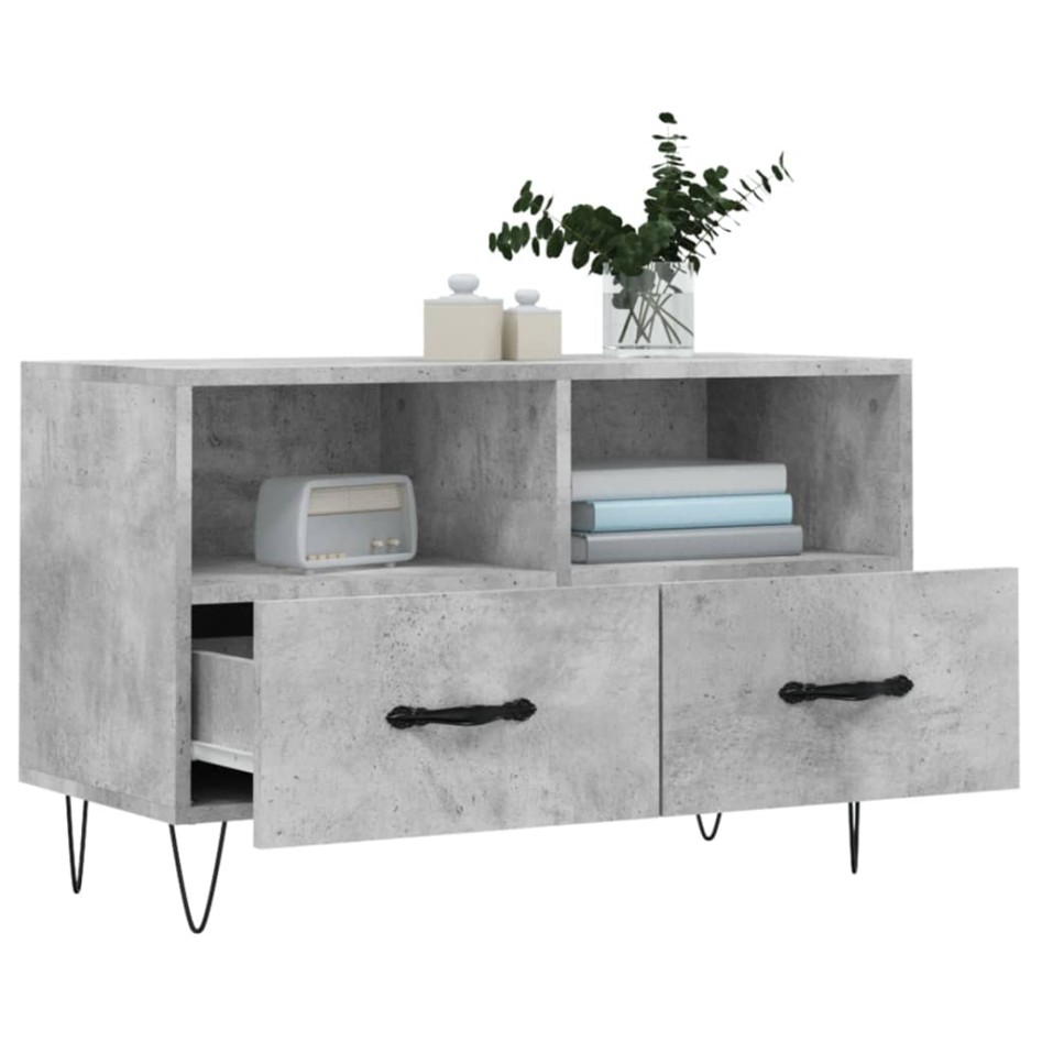 Mueble para TV madera contrachapada gris hormigón 80x36x50