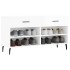 Banco zapatero madera de ingeniería blanco brillo 102x35x55