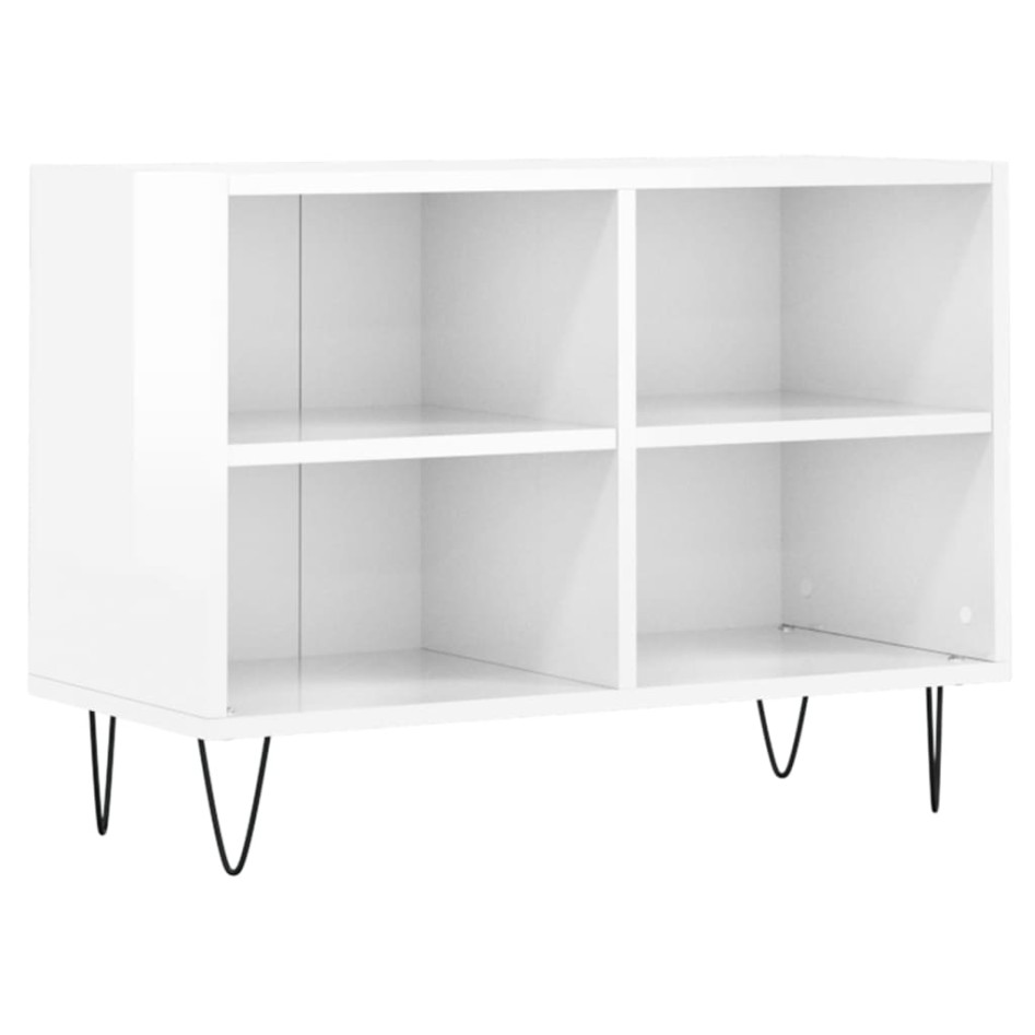 Mueble de TV madera de ingeniería blanco brillo 69,5x30x50