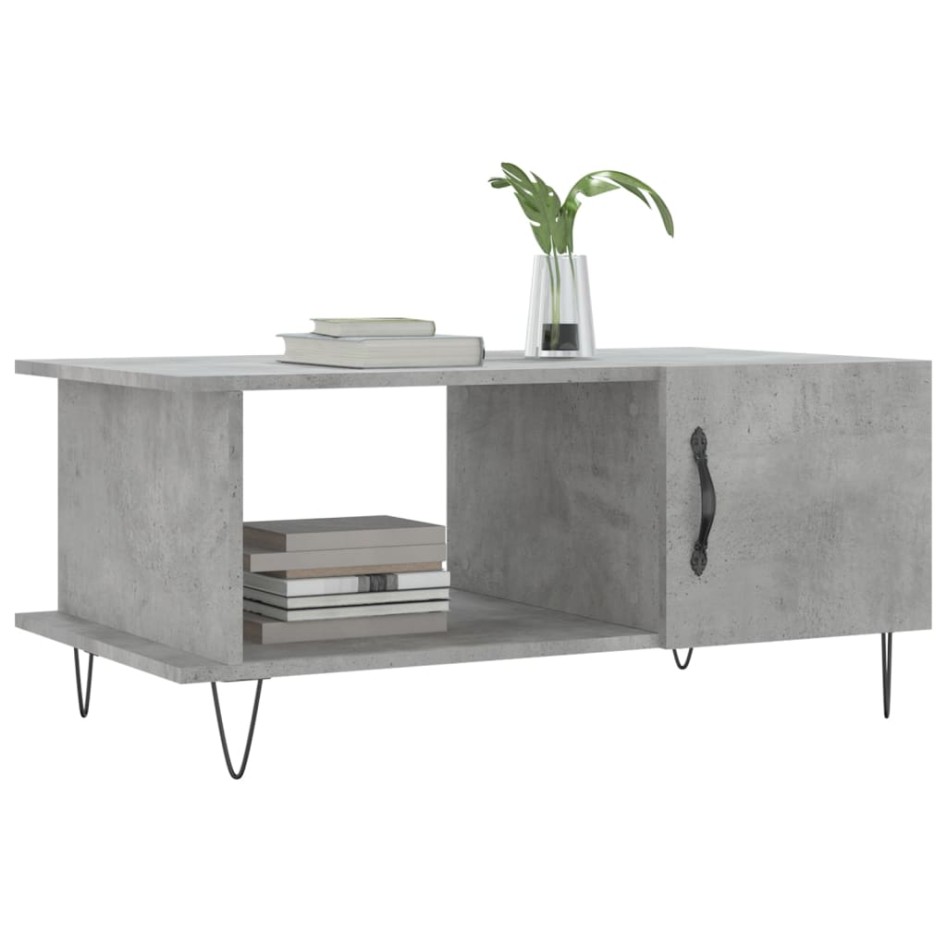 Mesa de centro madera contrachapada gris hormigón 90x50x40
