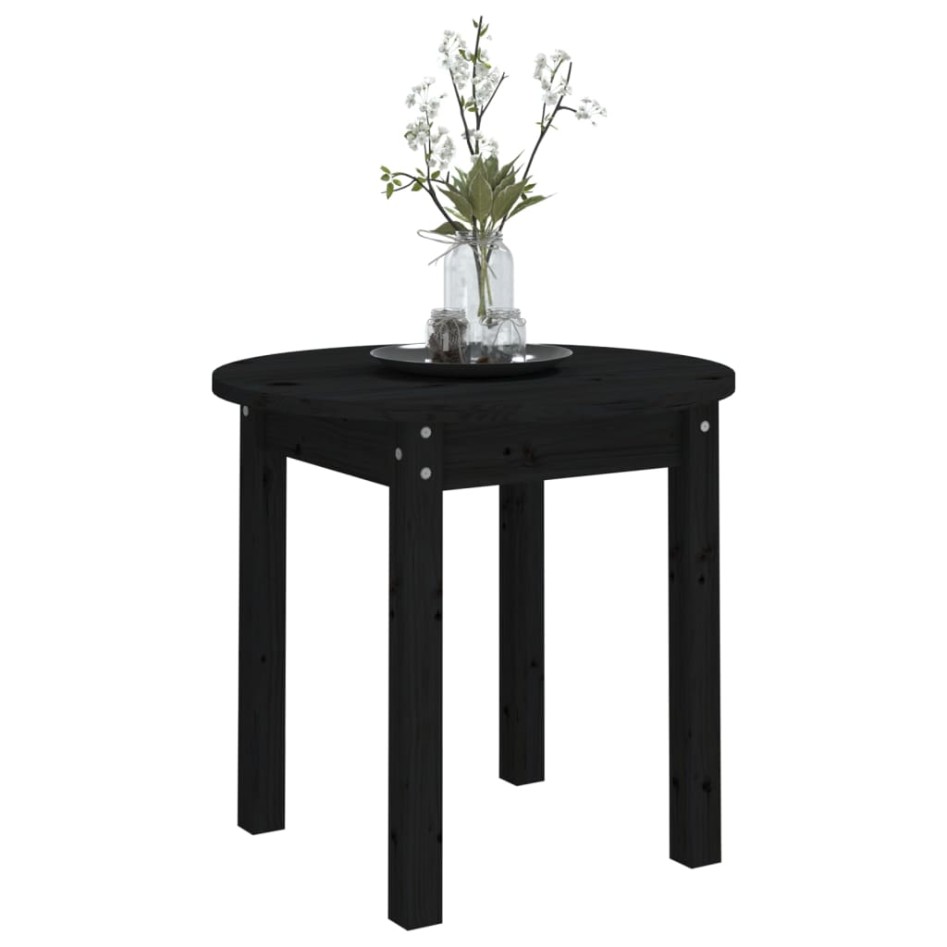 Mesa de centro madera maciza de pino negro Ø 45x40