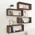 Estantes cúbicos de pared 4 uds madera roble marrón 60x15x23