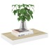 Estantes flotantes pared 4 uds MDF roble y blanco 50x23x3,8