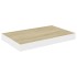 Estantes flotantes pared 4 uds MDF roble y blanco 50x23x3,8