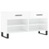 Banco zapatero madera de ingeniería blanco brillo 102x35x55