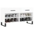 Banco zapatero madera de ingeniería blanco brillo 102x35x55