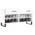 Banco zapatero madera de ingeniería blanco brillo 102x35x55