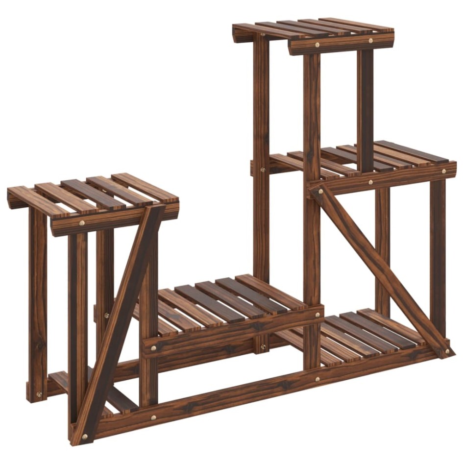 Soporte para flores madera maciza de abeto 90x25x73,5