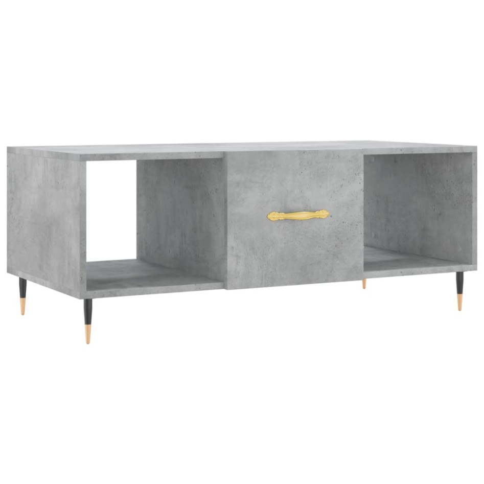 Mesa de centro madera contrachapada gris hormigón 102x50x40