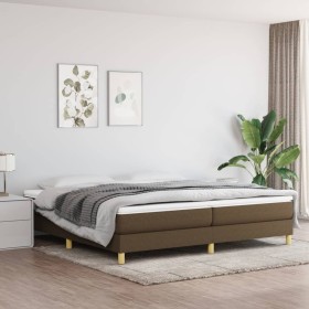 Estructura de cama box spring tela marrón oscuro 200x200