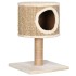Árbol para gatos con casa y poste rascador 52 cm hierba
